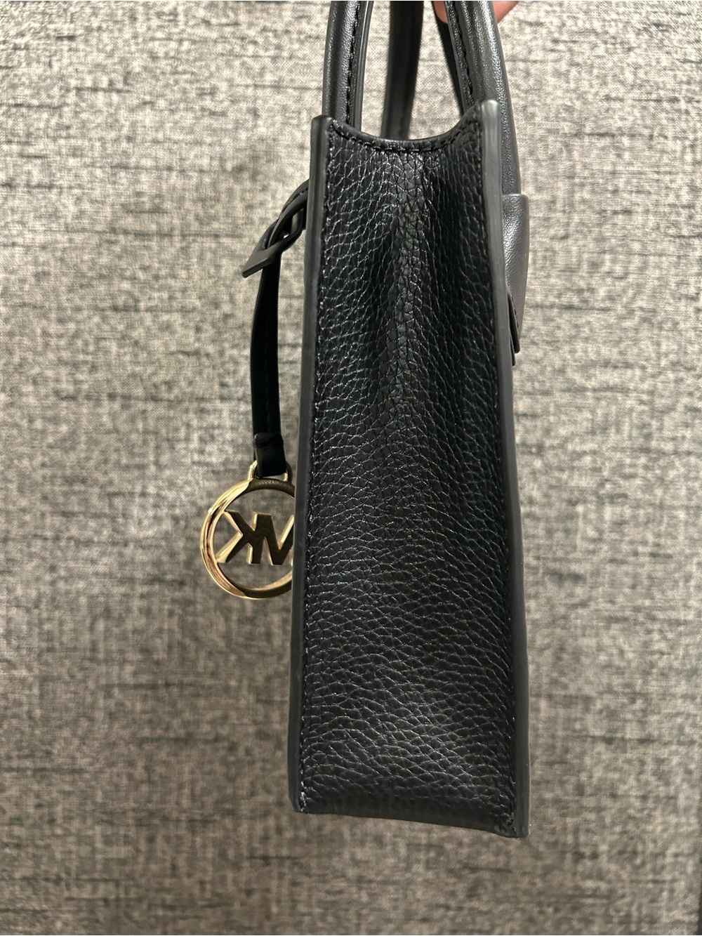 Michael Kors Black Pebbled Leather Mini Tote with Gold Hardware - Picture 3 of 16
